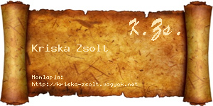Kriska Zsolt névjegykártya
